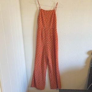 Sage The Lable - Orange and White Polka Dot "All About Last Night" Jumpsuit -XS